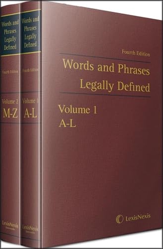 Words and Phrases Legally Defined 4th ed with Supplement by David Hay Hardback,...