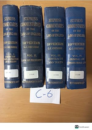 Stephen's Commentaries on the Laws of England 19th Edition full set of 4...