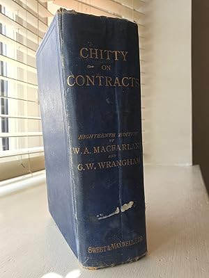 Chitty on Contracts 18th ed by Macfarlane and Wrangham (Hardback) antique