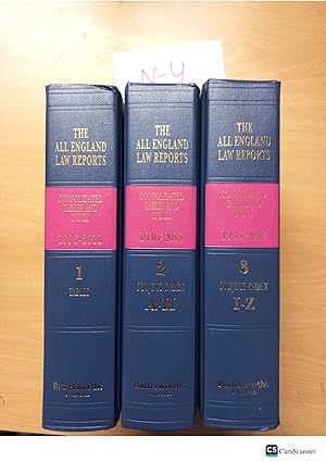 All England Law Reports Consolidated Tables and Index 1936 to 2018, set of 3...