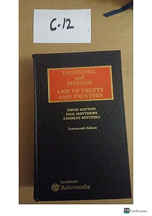 Underhill And Hayton Law Of Trusts And Trustees 17th Ed By Hayton And Matthews