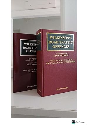 Wilkinson's Road Traffic Offences 29th Ed With 1st Supplement By Kevin McCormac
