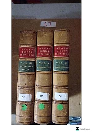 Shaw's Digest 1800-1868 Vol 1,2 And 3 By Bell And Lamond Complete set Supreme...