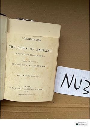 Commentaries On The Laws Of England By William Blackstone And Robert Malcolm...