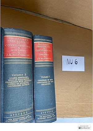 Prideaux's Precedents In Conveyancing 24th Ed Antique Books Of Volume 1 And 2 By B. Richardson Stevens Language: English