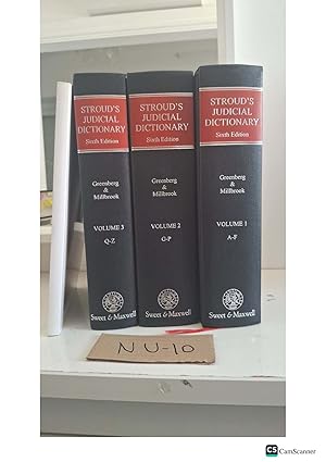 Stroud's Judicial Dictionary 6th ed Volume 1, 2 And 3 A to Z By Greenberg...