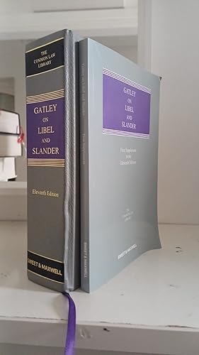 Gatley On Libel And Slander 11th Ed With Supplement Sweet And Maxwell The Common...