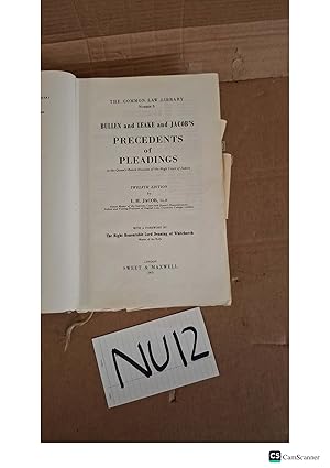 Bullen And Leake And Jacob's Precedents Of Pleadings 12th Ed By H. Jacob...
